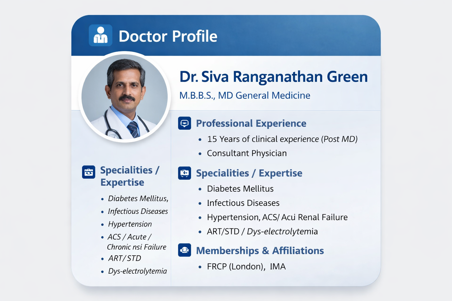 Dr. Siva Ranganathan Green digital card